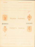 (*)EP52. 1910. 20 Cts+20 Cts Naranja Sobre Tarjeta Entero Postal, De Ida Y Vuelta (plancha). MAGNIFICA. Edifil 2019: +11 - Andere & Zonder Classificatie