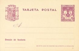 (*)EP81. 1937. 15 Cts Violeta Sobre Tarjeta Entero Postal. MAGNIFICA. Edifil 2019: 66 Euros - Autres & Non Classés