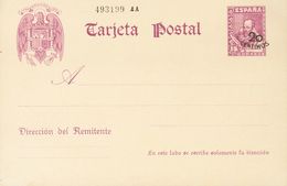 (*)EP85. 1938. 20 Cts Sobre 15 Cts Violeta Sobre Tarjeta Entero Postal. MAGNIFICA. Edifil 2019: +++225 Euros - Andere & Zonder Classificatie