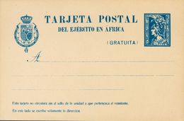 (*)EPM2. 1922. Sin Valor Azul Oscuro (sin Pie De Imprenta) Sobre Tarjeta Entero Postal. MAGNIFICA. Edifil 2019: 175 Euro - Autres & Non Classés