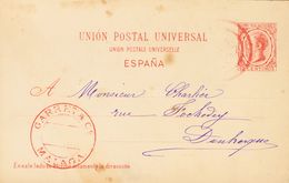 Sobre EPF1. 1893. 10 Cts Rojo Sobre Tarjeta Entero Postal Privada, Realizada Por Garret And Cº. MAGNIFICA Y RARA. (Láiz  - Otros & Sin Clasificación