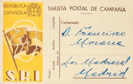 Sobre . 1938. Tarjeta Postal De Campaña S.R.I. Dirigida A MADRID. MAGNIFICA. - Otros & Sin Clasificación