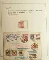 */º. (1936ca). Espectacular Colección De Sellos Locales Benéficos De Canarias, Montado En Hojas De Exposición Con Numero - Altri & Non Classificati