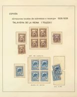 */º. (1936ca). Interesante Conjunto De Sellos Locales Benéficos De La Provincia De Toledo, Montado En Hojas De Exposició - Other & Unclassified