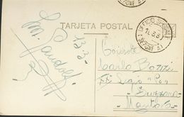 Sobre . 1939. Tarjeta Postal De AVILA Dirigida A SUZZARA (ITALIA). Fechador UFFICIO SPECIALE / (SEZIONEA). MAGNIFICA Y R - Otros & Sin Clasificación