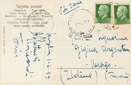 Sobre . 1939. 25 Cts Verde De Italia, Dos Sellos (tonalizados). Tarjeta Postal De SEVILLA A UDINE (ITALIA). Matasello UF - Altri & Non Classificati