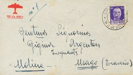 Sobre . 1939. 50 Cts Violeta De Italia. PALMA DE MALLORCA (carta Con Texto) A USAGO (ITALIA). Matasello UFFICIO POSTALE  - Other & Unclassified