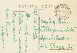 Sobre . 1938. Tarjeta Postal De ZARAGOZA (Seo Y Lonja) Dirigida A La POSTA SPECIALE 500. Fechador UFFº POSTALE SPECIALE  - Autres & Non Classés