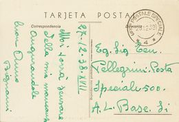 Sobre . 1938. Tarjeta Postal De ZARAGOZA (Seo Y Lonja) Dirigida A La POSTA SPECIALE 500. Fechador UFFº POSTALE SPECIALE  - Otros & Sin Clasificación