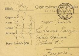 Sobre . 1938. Tarjeta Postal De La Posta Speciale 500 De VILLANUEVA DE JILOCA (ZARAGOZA) A ZARAGOZA, Dirigida Al Hospita - Autres & Non Classés