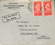 Sobre . 1938. 75 Cts Rojo, Pareja. CARIGNANO (ITALIA) A LA POSTA SPECIALE 500, Dirigida Al Teniente Coronel Stefano Boni - Sonstige & Ohne Zuordnung
