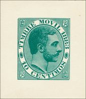 (*)3P. 1883. 10 Cts Verde Oscuro. PRUEBA DE PUNZON. MAGNIFICA Y RARA. (Gálvez F33) - Sonstige & Ohne Zuordnung