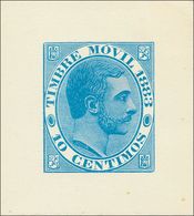 (*)3P. 1883. 10 Cts Azul. PRUEBA DE PUNZON. MAGNIFICA Y RARA. (Gálvez F32) - Autres & Non Classés