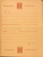 (*)EP8. 1899. 3 Ctvos+3 Ctvos Castaño Sobre Tarjeta Entero Postal, De Ida Y Vuelta Con La Variedad De Corte "cabezas En  - Andere & Zonder Classificatie