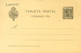 ºEP21. 1907. 10 Cts Verde Negro Sobre Tarjeta Entero Postal. Matasello Filatélico CORREOS / STª ISABEL DE / FERNANDO POO - Otros & Sin Clasificación