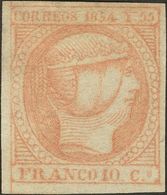 (*)2b. 1854. 10 Cuartos Rosa. Márgenes Enormes. MAGNIFICO Y MUY RARO, ESPECIALMENTE EN ESTA CALIDAD. Cert. GRAUS. Edifil - Filippijnen