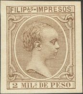 *118s. 1896. 2 Mils Castaño Gris. SIN DENTAR. MAGNIFICO Y RARO. - Philippinen