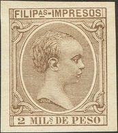 *118s. 1896. 2 Mils Castaño Gris. SIN DENTAR. MAGNIFICO Y RARO. - Filippine