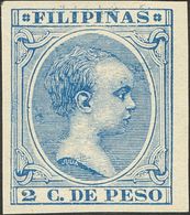 *123s. 1896. 2 Ctvos Ultramar. SIN DENTAR. MAGNIFICA Y RARA. - Filipinas