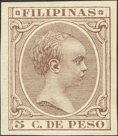 *124s. 1896. 5 Ctvos Castaño Violeta. SIN DENTAR. MAGNIFICO. - Filipinas