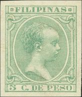 *125s. 1896. 5 Ctvos Verde Azul. SIN DENTAR. MAGNIFICO Y RARO. - Filippijnen