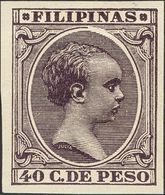 *129s. 1896. 40 Ctvos Violeta Oscuro. SIN DENTAR. MAGNIFICO Y RARO. - Philippines