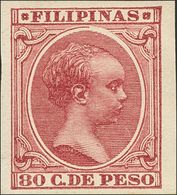 *130s. 1896. 80 Ctvos Carmín. SIN DENTAR. MAGNIFICO Y RARO. - Filipinas