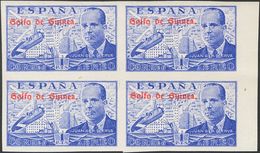 **268s(4). 1942. 1 Pts Azul, Bloque De Cuatro. SIN DENTAR. MAGNIFICO. Edifil 2019: ++156 Euros - Guinea Spagnola