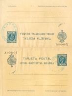 ºEP4. 1905. 10 Cts+10 Cts Azul Oscuro Sobre Tarjeta Entero Postal, De Ida Y Vuelta (arruguitas En El Centro). Matasello  - Sonstige & Ohne Zuordnung