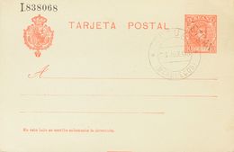 ºEP2. 1908. 10 Cts Naranja Sobre Tarjeta Entero Postal (sin Inutilizar). Matasello TETUAN / (MARRUECOS). MAGNIFICA. Edif - Sonstige & Ohne Zuordnung