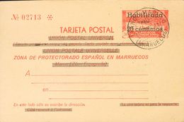 Sobre EP27i. 1941. 20 Cts Sobre 30 Cts Rojo Sobre Tarjeta Entero Postal, De Vuelta Circulada De KETAMA A TANGER (el Text - Otros & Sin Clasificación