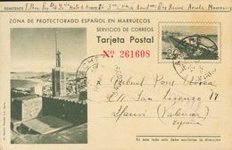 Sobre EP36. 1943. 20 Cts Verde Oscuro Sobre Tarjeta Entero Postal De LARACHE A LLAURI (VALENCIA). MAGNIFICA Y RARA. Edif - Autres & Non Classés