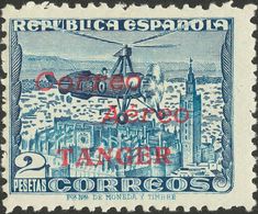 NE13/19hce. 1940. Serie Completa NO EMITIDOS (a Falta Del 50 Cts), Cuatro Valores. Variedad CAMBIO DE COLOR DE LA SOBREC - Spanish Morocco