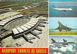 Aviation Avion Avions  Airport ROISSY EN FRANCE Aéroport CHARLES DE GAULLE Aibus Concorde Boeing 747  *PRIX FIXE - Aerodrome