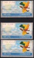 BRAZIL  Nº SE59/61   -  GOLDEN PARAKEET  -  ARARAJUBAS 3v -  2007  -  MINT - Vignettes D'affranchissement (Frama)