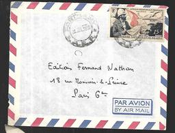 A.E.F Lettre Par Avion Du 29 Juillet 1955 De Brazzaville Vers Paris - Briefe U. Dokumente