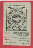 CARTE CGT  1960 - Labor Unions
