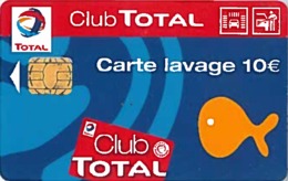 # Carte A Puce Portemonnaie Lavage Total - Poisson - Carte De Lavage 10 Euros - Tres Bon Etat - - Car Wash