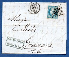 Lettre  / De Colmar /  Pour Granges   / 10 Septembre 1863 / Karcher Frères - 1849-1876: Klassieke Periode