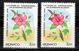 Monaco 1755 Variété Rose Extra Pale Et Normal Colibri Neuf ** TB  MNH Sin Charnela - Variedades Y Curiosidades