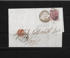 Great Britain  → PD-letter Liverpool To Paris 1875 - Storia Postale