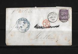 Great Britain  → PD Letter London To Stettin 1870 - Cartas & Documentos
