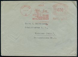 HAMBURG/ 8/ BILLIGE/ HAMBURG-SÜD/ MITTELMEER-REISEN.. 1931 (10.4.) Dekorativer U. Seltener AFS = 2 Pyramiden, Sphinx (u. - Aegyptologie