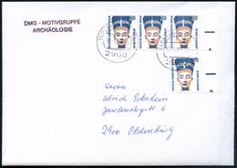 BERLIN 1989 (17.1.) 20 Pf. Nofretete, Reine MeF: Rand-3er-Streifen Und Randstück Aus Bogen! , Sauber Gest. (5000 KÖLN 90 - Egyptologie