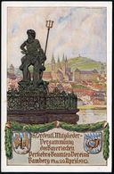 BAMBERG/ 18.MITGL.VERS/ D.B.VERK.BEAMT. 1913 (20.4.) Seltener SSt (Ra.4) Auf Passender PP 5 Pf.Luitpold, Grün: NEPTUN-Br - Mitologia