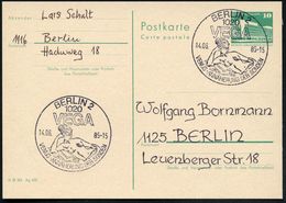 1020 BERLIN 2/ VEGA/ VENUS-ANNÄHERUNG DER SONDEN 1985 (14.6.) SSt = Brustbild Der Nackten Venus , Inl.-Karte - Römische  - Mythology