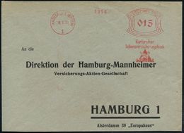 KARLSRUHE (BADEN)/ 1/ Karlsruher/ Lebensversicherungsbank 1931 (8.1.) AFS = Vogel Greif Vor Pyramide , Firmenbrief (Dü.E - Mythologie