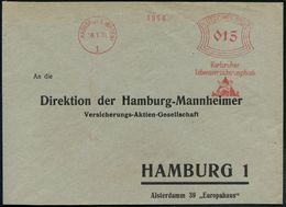 KARLSRUHE (BADEN)/ 1/ Karlsruher/ Lebensversicherungsbank 1931 (8.1.) AFS = Vogel Greif Vor Pyramide , Firmenbrief (Dü.E - Mythology