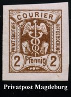 Magdeburg Privatpost Courier 1887 Merkurstab 2 Pf. Braun, Gezähnt  U N D   Ungezähnt. , Je Orig.G. (Mi.6 A, B) - Römisch - Mythologie