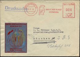 (13b) MÜNCHEN 22/ HAUS DER KUNST 1950 (23.8.) AFS = Kopf Der Pallas Athene + Silber-Color-Vign: GR. KUNSTAUSSTELLUNG 195 - Mythology